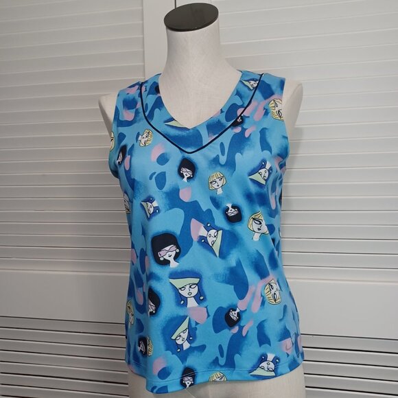 Terry Cycling  Sleeveless Jersey Faces Print Back Pockets - Picture 6 of 11